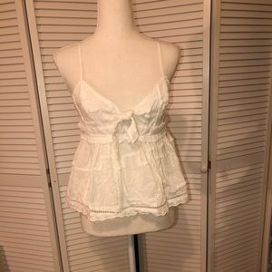 Vintage Havana white eyelet peplum tank